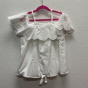 Wonderly Girls XL Sleeveless Top Shirt Lace Overly Off Shoulders Lined